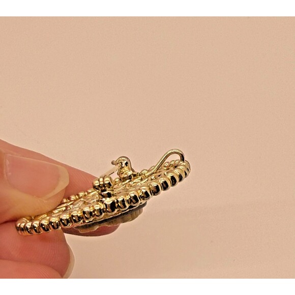 VTG Sarah Coventry Goldtone Blue Cameo Brooch Pendant Filigree Oval Convertible - Picture 8 of 8